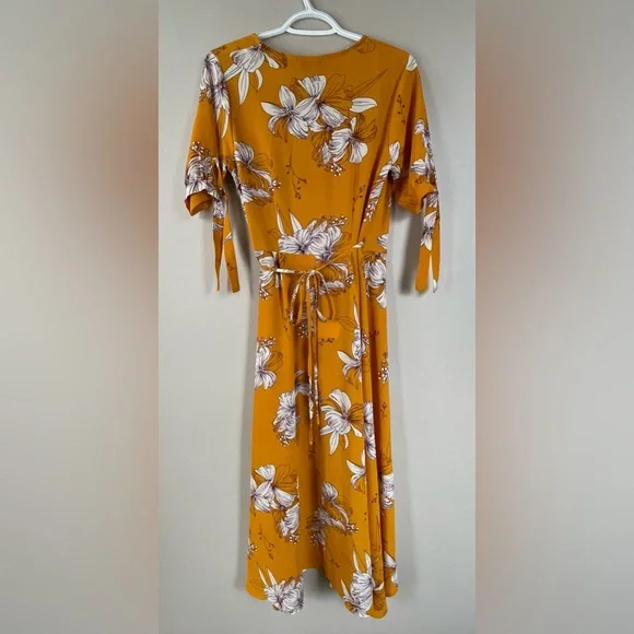 AX Paris Yellow Wrap Dress - Picture 2 of 9